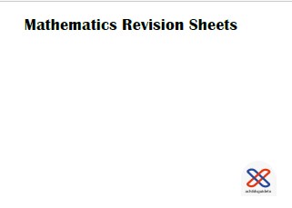 GCSE Revision based on starters